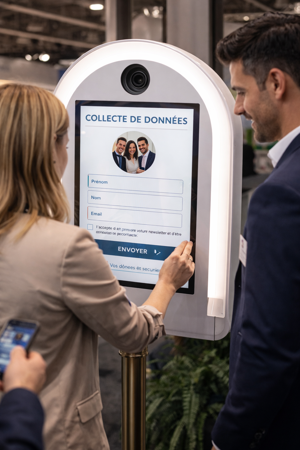 Collecte de données conforme RGPD sur borne événementielle